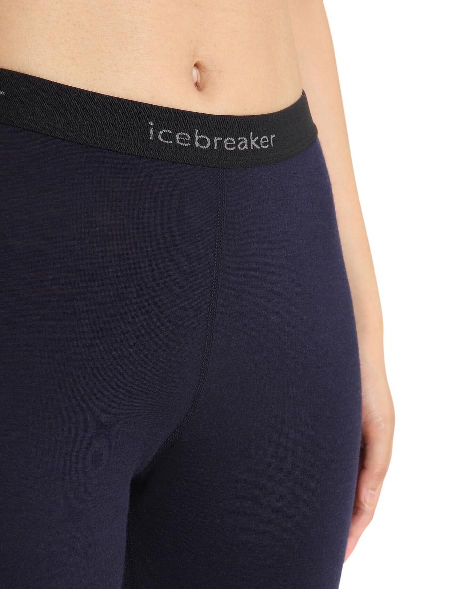 Leggings Icebreaker Merino 200 Oasis Thermal Femme Bleu Marine | FR 1549QMAZ